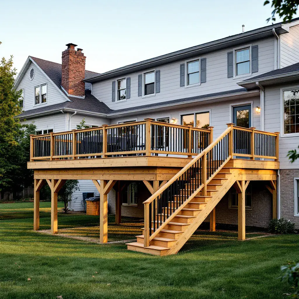 Raised deck on Peoria IL home